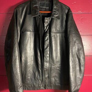 Kenneth Cole Black Men's Lamb Skin Leather Jacket L